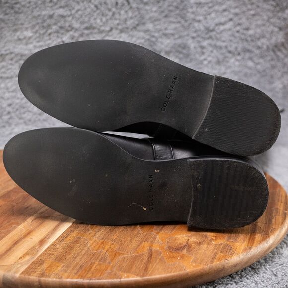 Cole Haan Parsonage Riding Boot Knee High Tall Black Leather Size 6 B EUC w/box - Picture 6 of 8